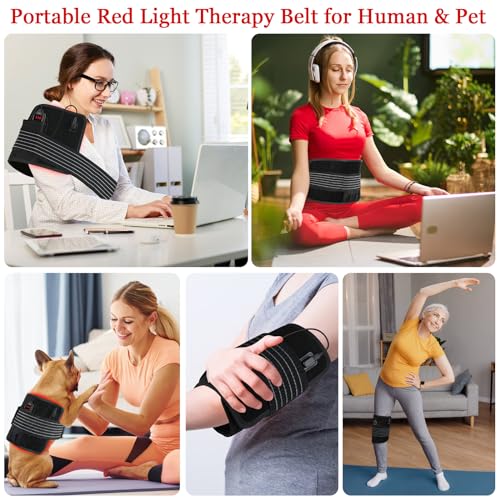 Yofalo 660nm LED Red Light and 850nm Near Infrared Red Light Therapy Belt Device for Body Pain Waist